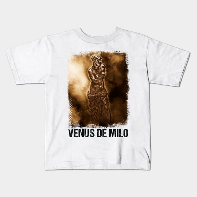 Venus de Milo Greek Goddess Hellenistic period sculpture Abstract Art Kids T-Shirt by Naumovski